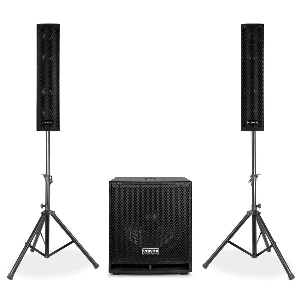 VONYX VX880BT 1000W 2.1 Actieve Speakerset met 15 inch Subwoofer, Bluetooth en Kolomspeakers