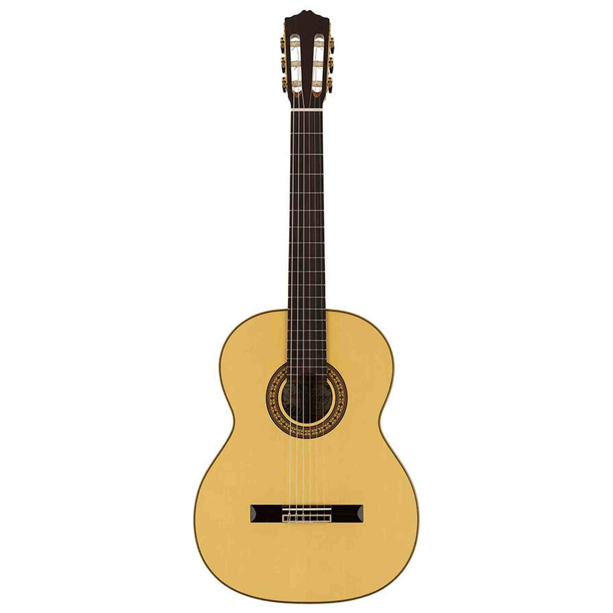 Salvador Cortez CS-65 – Klassieke gitaar met massief spruce bovenblad en gevlamd esdoorn zij- en achterkant