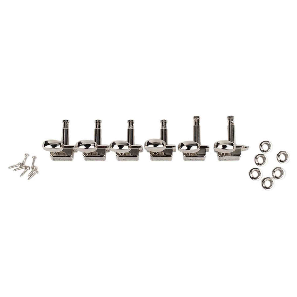 Wilkinson 162-NL-4S2M Stemmechanieken voor gitaar, met EZ LOK and staggered post height, 6x links, nikkel