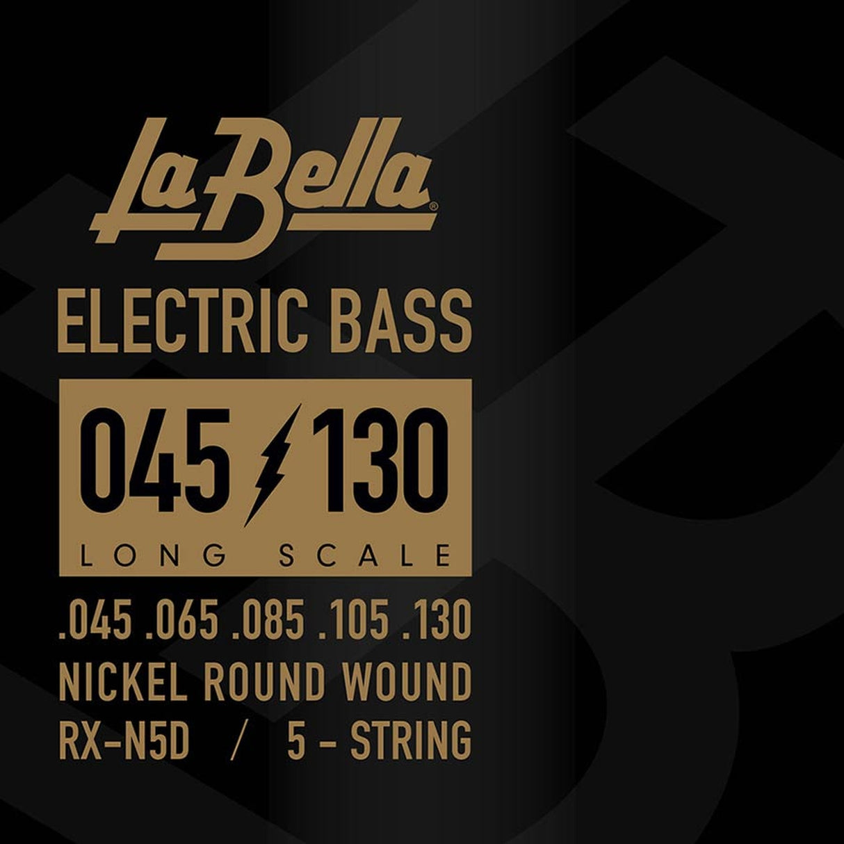 La Bella L-RX-N5B snaren set elektrisch 5-snaar bass, nickel round wound, 045-065-080-100-125