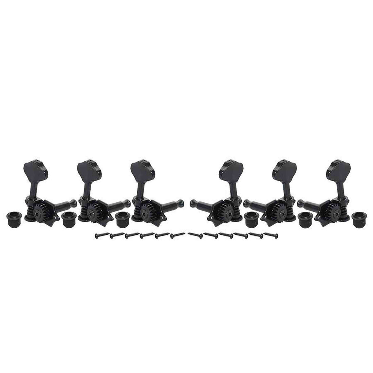 Wilkinson WJ-28N/BK Stemmechanieken voor gitaar, open geared, 3x links + 3x rechts, zwart, ratio 1:19