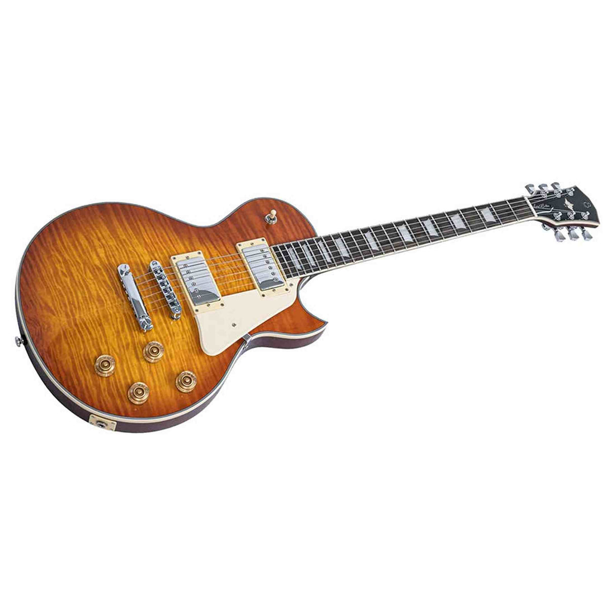 Sire L7N/AMB Larry Carlton New Gen L-Style Elektrische Gitaar Amber Burst met Ebbenhouten Toets en Locking Tuners