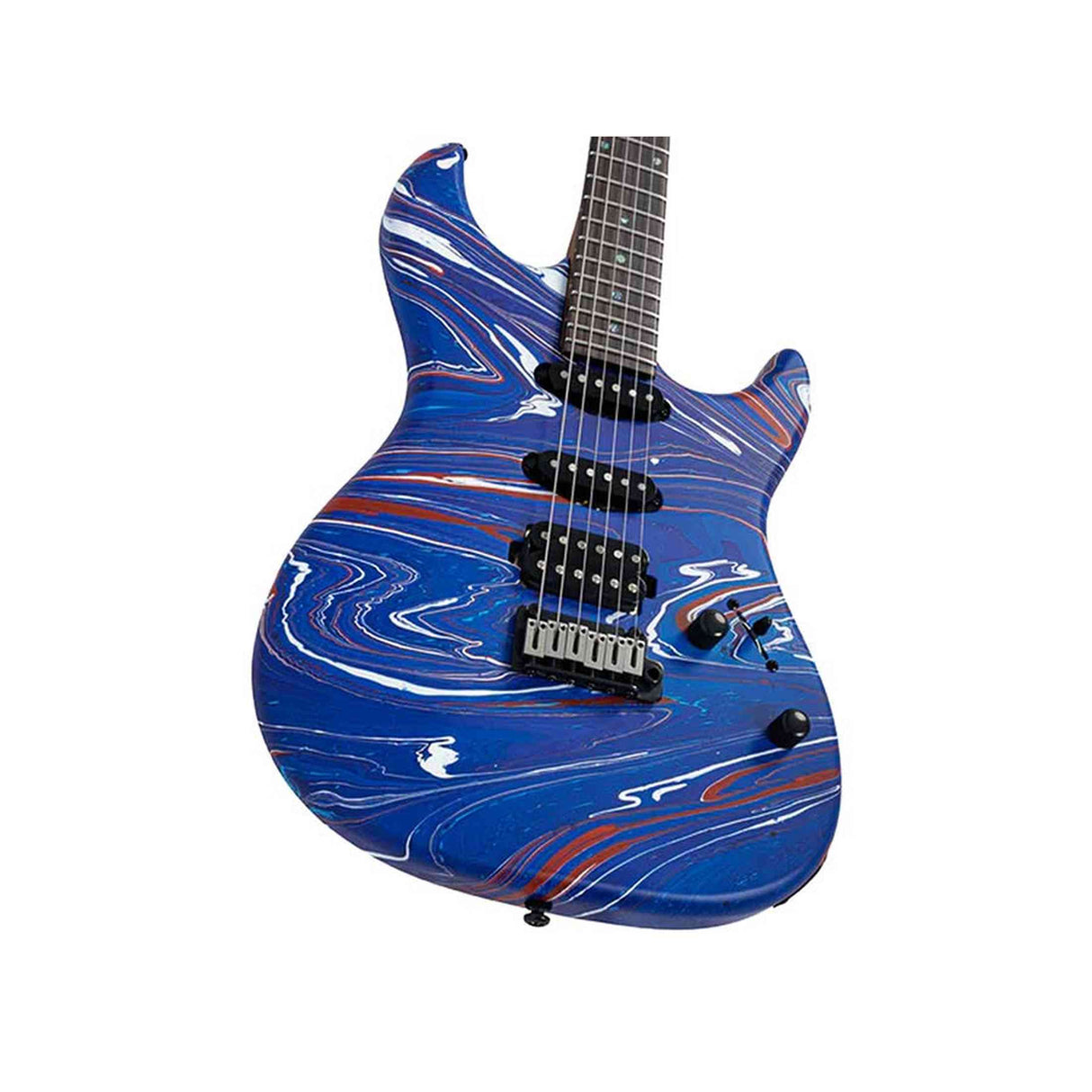 Sire S7 HSS/BLSW Larry Carlton S-Style Elektrische Gitaar Blue Swirl met Roasted Maple Hals en Locking Tuners