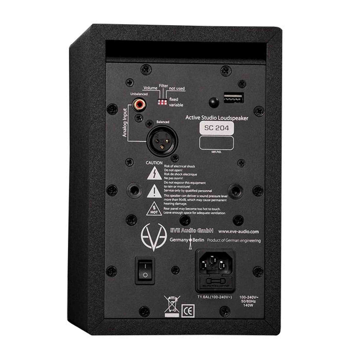 EVE Audio SC204 actieve 2-weg studiomonitor 4 inch 100W 64Hz-21kHz 96 dB met DSP SMART-knob