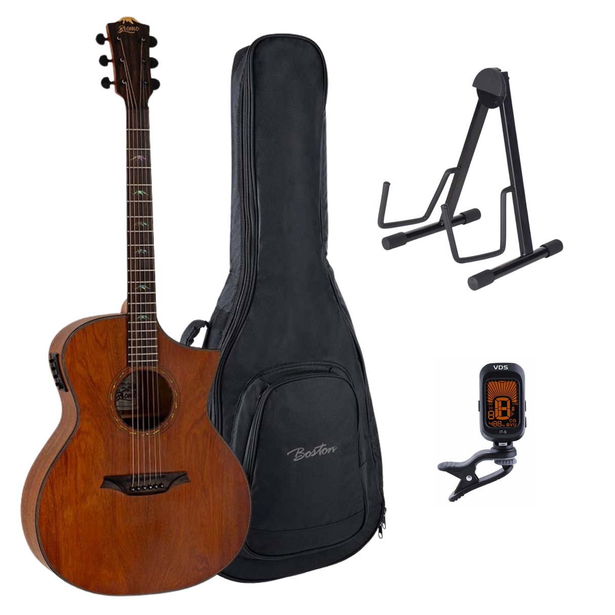 Bromo BAT4MCE Tahoma Series Gitaarset β Hillside Auditorium Cutaway met Massief Mahonie Bovenblad en Preamp