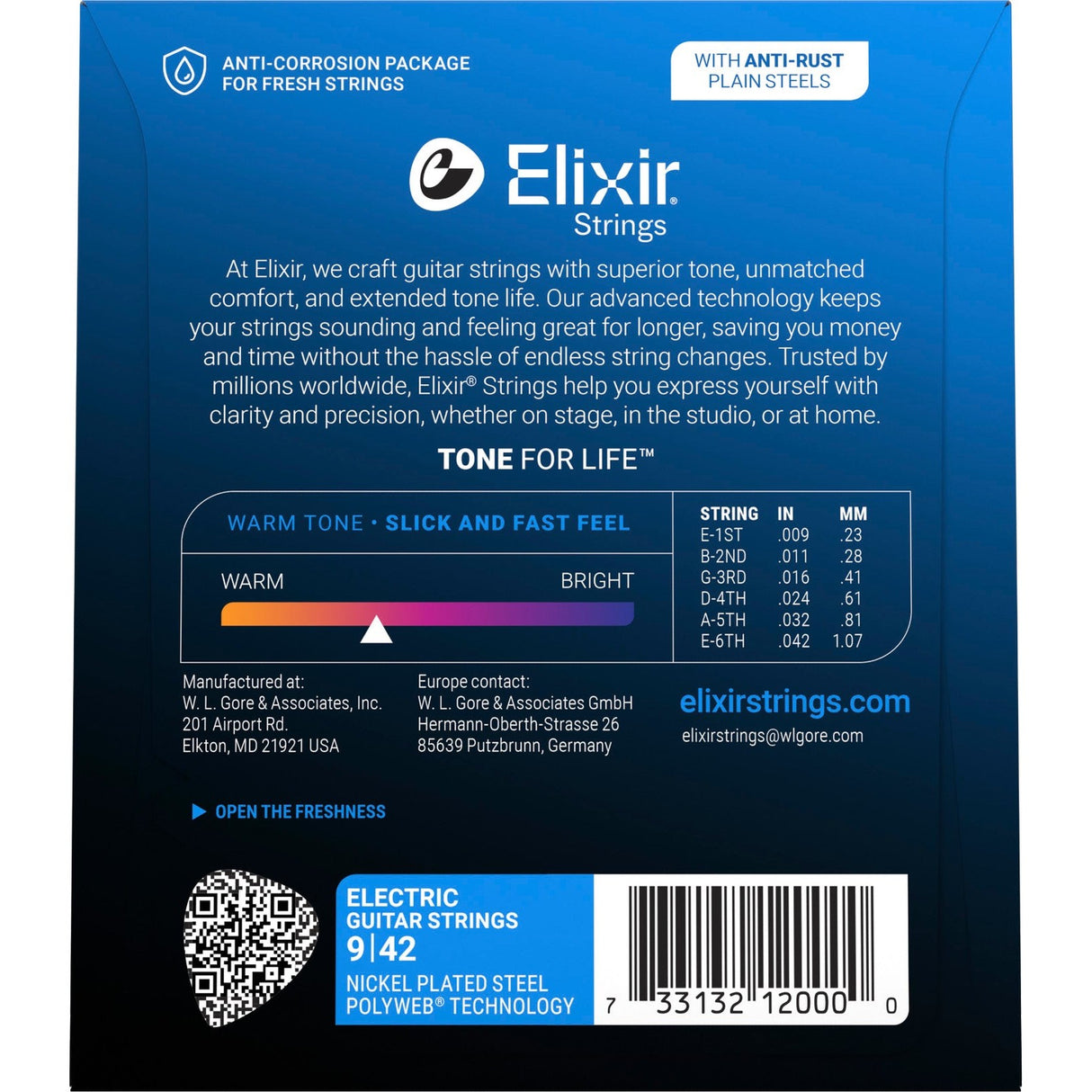 Elixir 12000 Polyweb elektrische gitaarsnaren Super Light 009-042