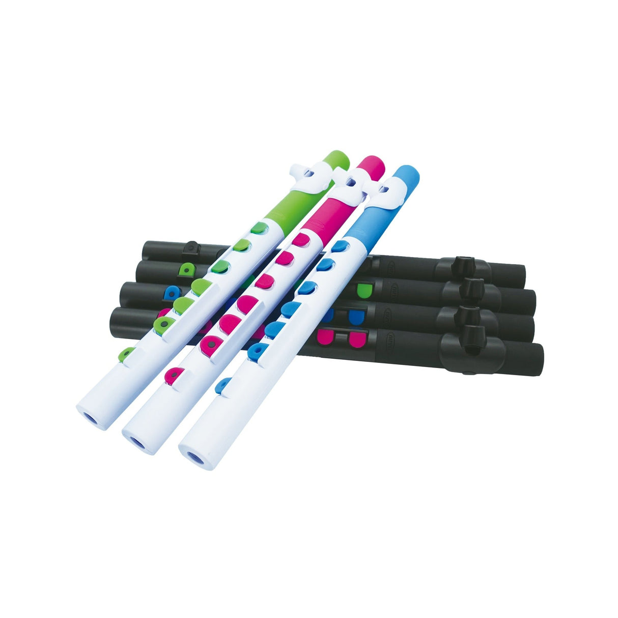 NUVO TooT 2.0 wit-groen kinder dwarsfluit blokfluit alternatief met kleppen en Firstnote