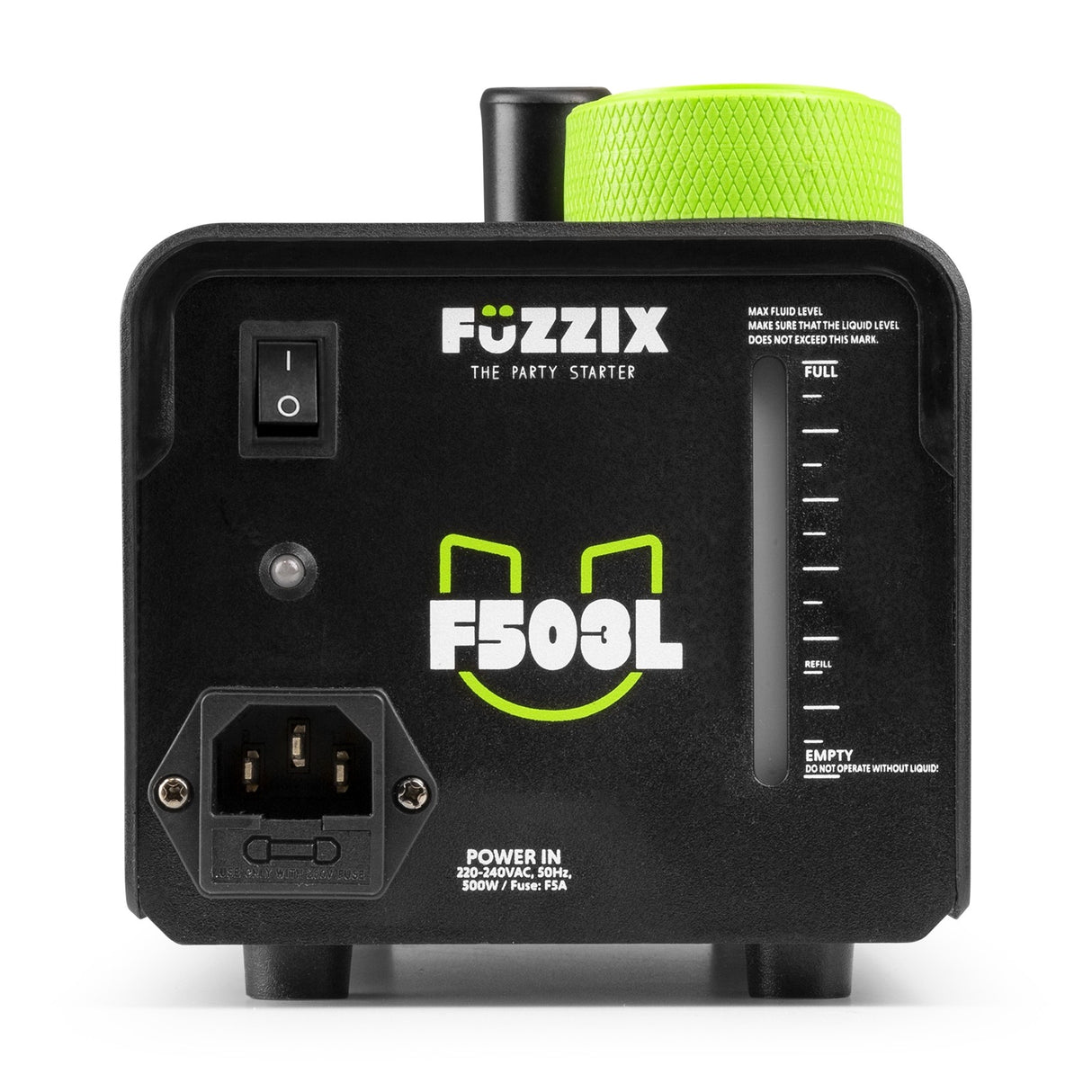 Fuzzix F503L Party Rookmachine – 500W met 3x RGB LED’s en Draadloze Afstandsbediening