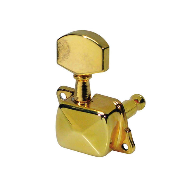 Boston 059-GLR Stemmechanieken voor gitaar, metalen as, 3x links + 3x rechts, goud, metalen knoppen, met kap