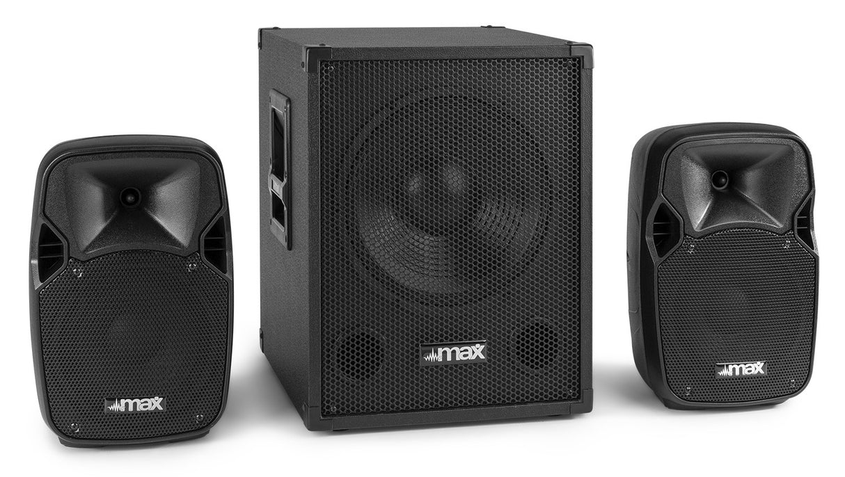MAX MX700 2.1 Actieve Speakerset 700W met 12 inch Subwoofer en 2x 8 inch Tops