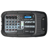 VONYX PSS302 Draagbare 300W Geluidsset met 10 inch Speakers, Bluetooth en 8-Kanaals Mixer