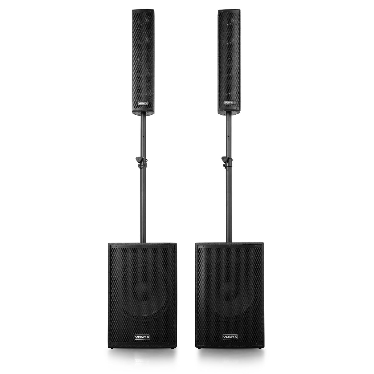 VONYX VX1080BT 1250W 2.2 Actieve Speakerset met Dubbele 15 inch Subwoofers en Bluetooth 5.3