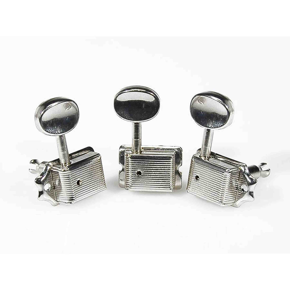 Boston 62-NL Stemmechanieken voor gitaar, nikkel, 6x links, vintage style, metalen knoppen