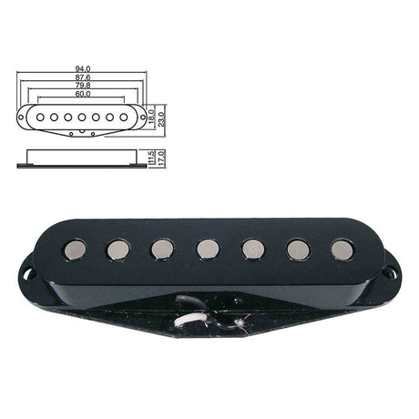 Boston PU-19-BK Stallion 7-string - vintage Alnico, zwart