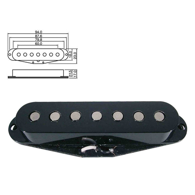 Boston PU-19-BK Stallion 7-string - vintage Alnico, zwart