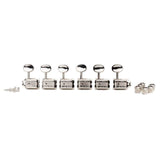 Wilkinson 162-NL-4M2L Stemmechanieken voor gitaar, met EZ LOK and staggered post height, 6x links, nikkel