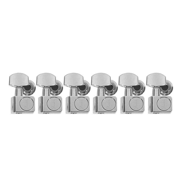Fender 0990820100 Stemmechanieken, American Standard, 2 guide pins, set of 6, chroom