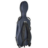 Leonardo CC-144-BU cellokoffer 4/4 gevormd blauw met slot en 2 riemen