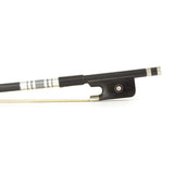 ELS FBA-10/34 altvioolstrijkstok, 3/4, glasvezel, zwart, rond, ebben slof, enkel oog, balein imitatie