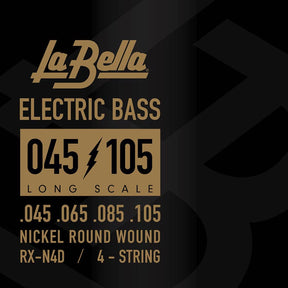 La Bella L-RX-N4D snaren set elektrisch bass, nickel round wound, 045-065-085-105