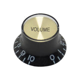 Boston KB-136-V Bellknop in Zwart met Gouden Kap voor Volumeregeling