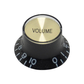 Boston KB-136-V Bellknop in Zwart met Gouden Kap voor Volumeregeling