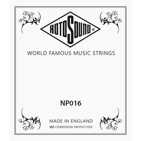 Rotosound NP016 .016 snaar for elektrisch/acoustic guitar, stainless steel