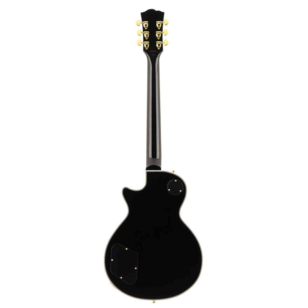 SX EH3-BK elektrische gitaar – LP Custom stijl, 2 humbuckers, mahonie/esdoorn, zwart + gouden hardware