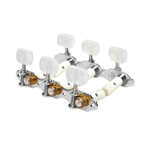 Schaller 6101636011 Stemmechanieken pearloid white pegs, white string rollers, nikkel