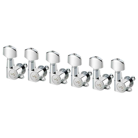 Schaller 0402200136 Stemmechanieken 6L met small metal pegs, solid shaft, chroom