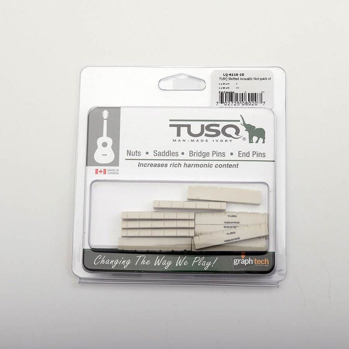 Graph Tech LC-6116-10 10-pack slotted akkoestische gitaarkammen