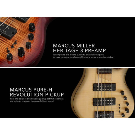 Sire M7+ A5/BRS Marcus Miller 5-Snarige Basgitaar Brown Burst