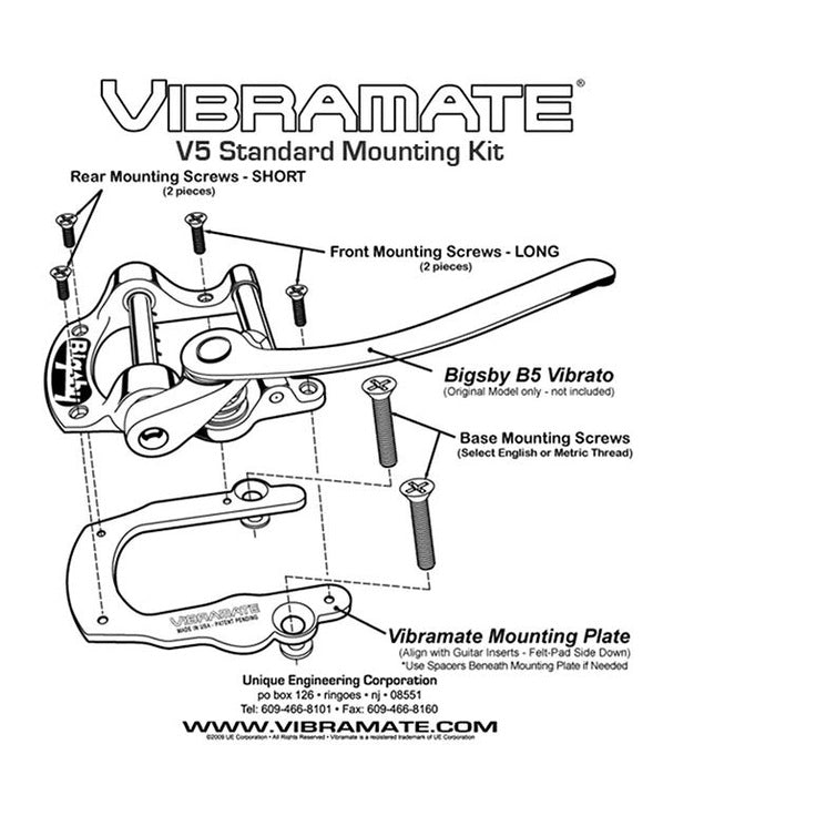 Vibramate Bigsby V5 Adapter voor Gibson Les Paul - Goud