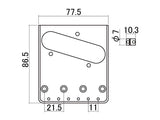 Hosco HK-24NS/BS Gitaarbrug by Gotoh – Messing In-Tune Saddles
