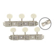 Allparts TK0700001 Gotoh vintage deluxe style 3x3 keys on a strip, 70 mm, off-white plastic knoppen, nikkel, 2pcs