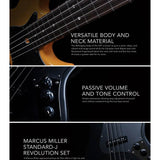 Sire V3P 4/RS Marcus Miller Basgitaar Red Satin