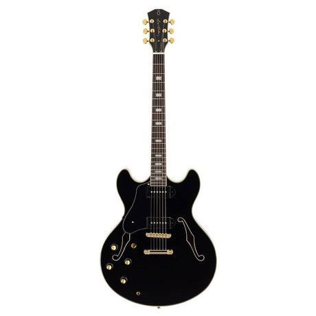 Sire Guitars H7VL/BK Linkshandige elektrische archtop gitaar met P90s zwart