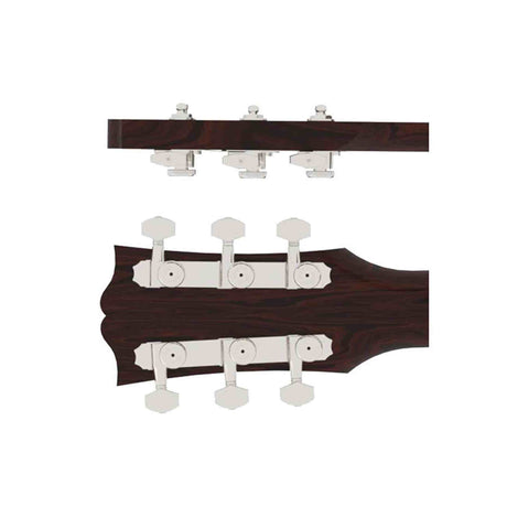 Hipshot HS6K2EL0N Gitaar tuner upgrade kit, 3 + 3 Grip-Lock, closed nikkel