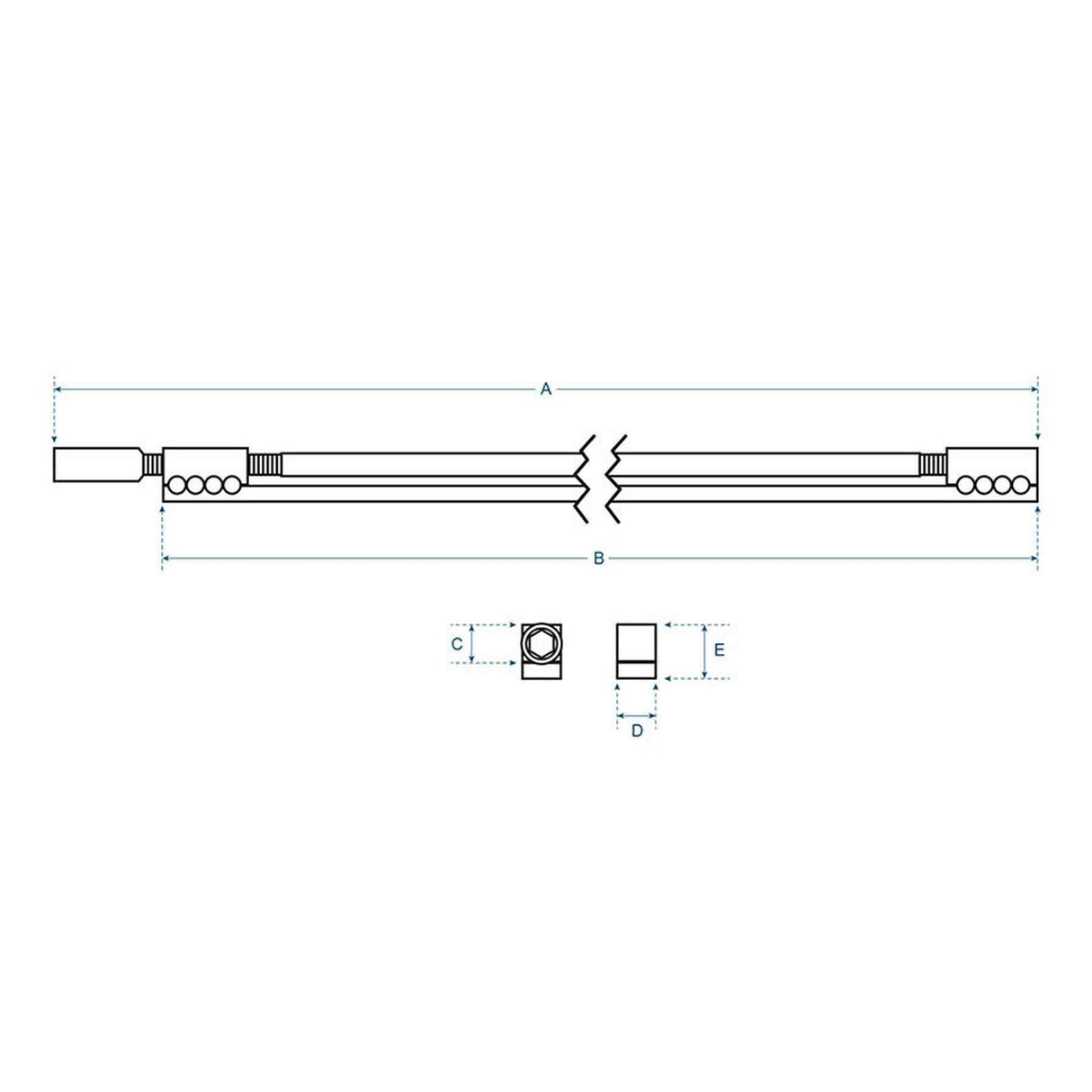 Boston TRD-420-HY Double Action Truss Rod 420 mm Hybride Titanium Lichtgewicht