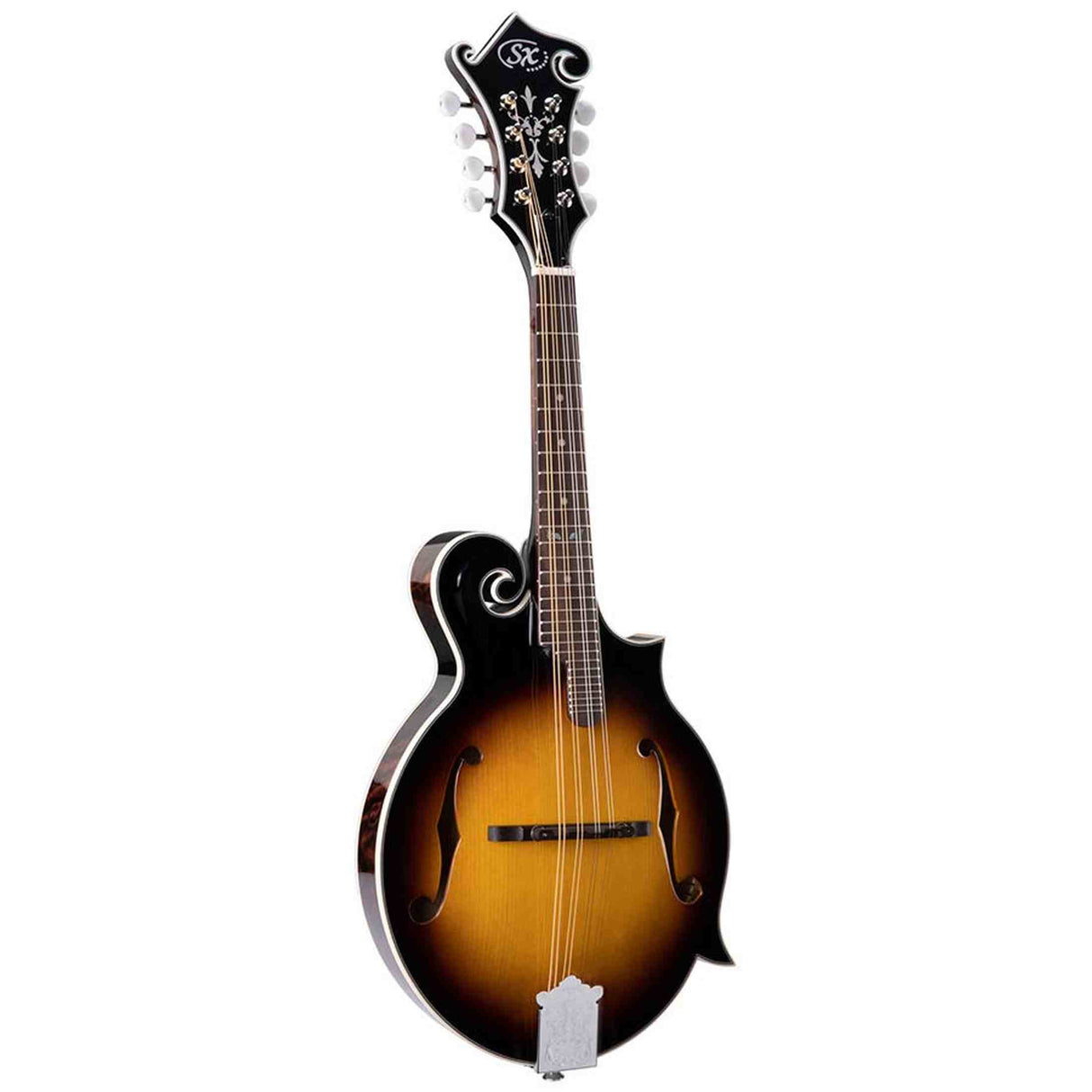 SX SMF760VS F-Style Mandoline – Massief Gesneden Sparren Top, Hoogglans Afwerking & 29 Frets