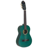 Valencia VC202TBU klassieke gitaar 1/2, sitka sparren top, nato zij- & achterblad, transparant blauwe finish