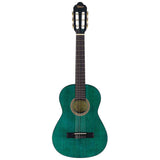 Valencia VC202TBU klassieke gitaar 1/2, sitka sparren top, nato zij- & achterblad, transparant blauwe finish