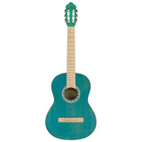 Valencia VC354HAB Klassieke Gitaar 4/4 – Sitka Spar & Mahonie, Aqua Blauw, Inclusief Tas, Standaard en Stemapparaat