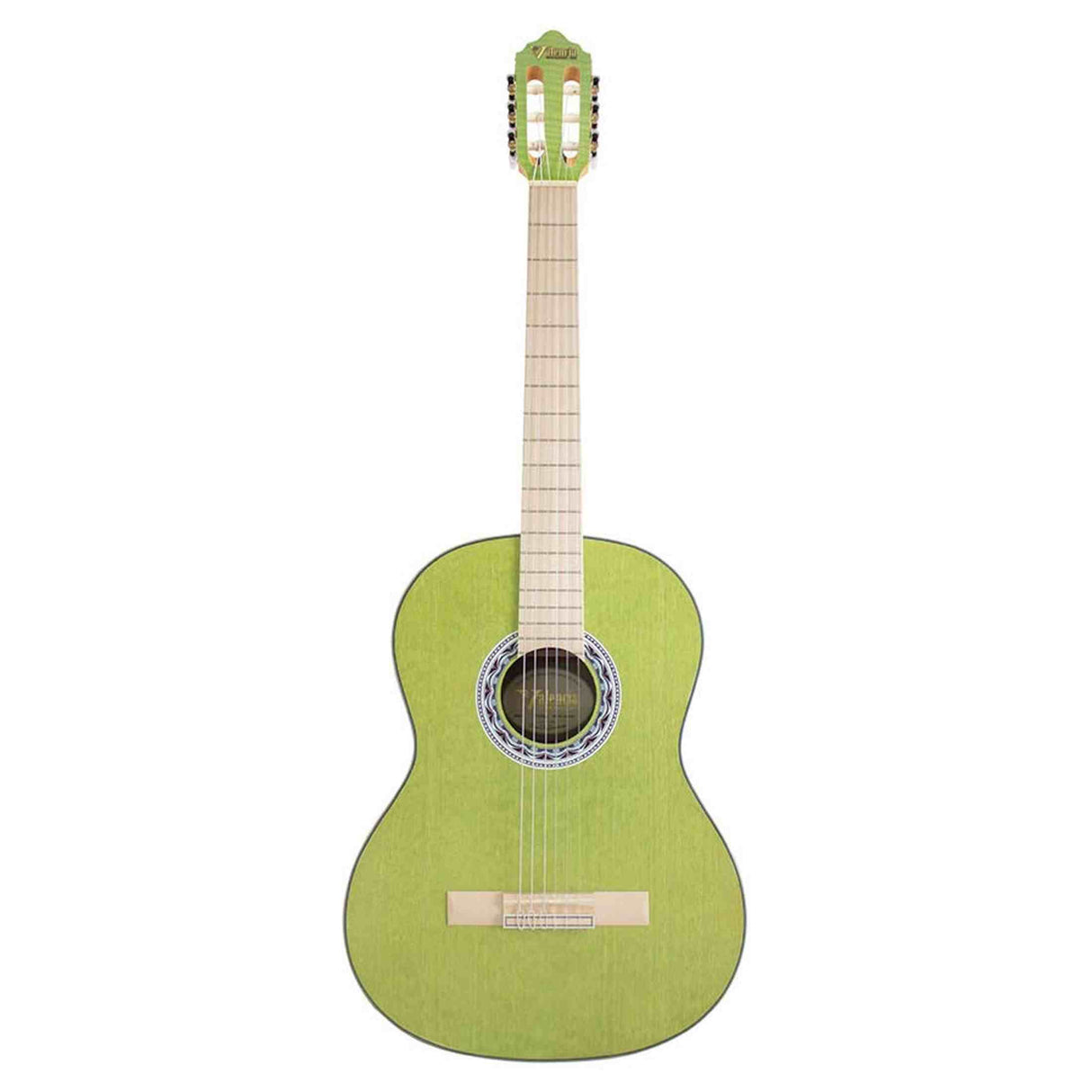 Valencia VC354HGN Klassieke Gitaar 4/4 – Sitka Spar & Mahonie, Groen, Inclusief Tas, Standaard en Stemapparaat