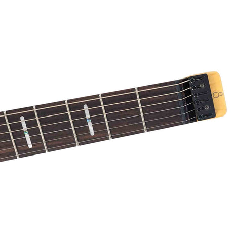 Sire X6H6/TBK elektrische gitaar – Headless, mahonie met ash veneer, Transparent Black, HH-configuratie, stainless frets, met gigbag