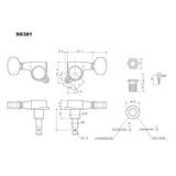 Gotoh GTH13820 SG381 stemmechanieken met 05 knoppen, 6R, goud