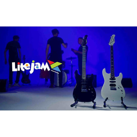 Litejam RGB24/WH Smart Learning Elektrische Gitaar Set White 24 frets HSH RGB LED