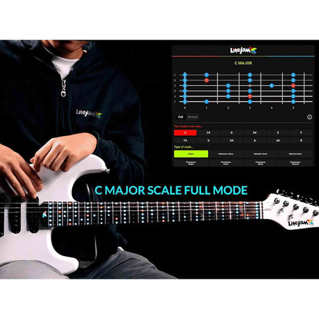 Litejam RGB24/WH Smart Learning Elektrische Gitaar Set White 24 frets HSH RGB LED