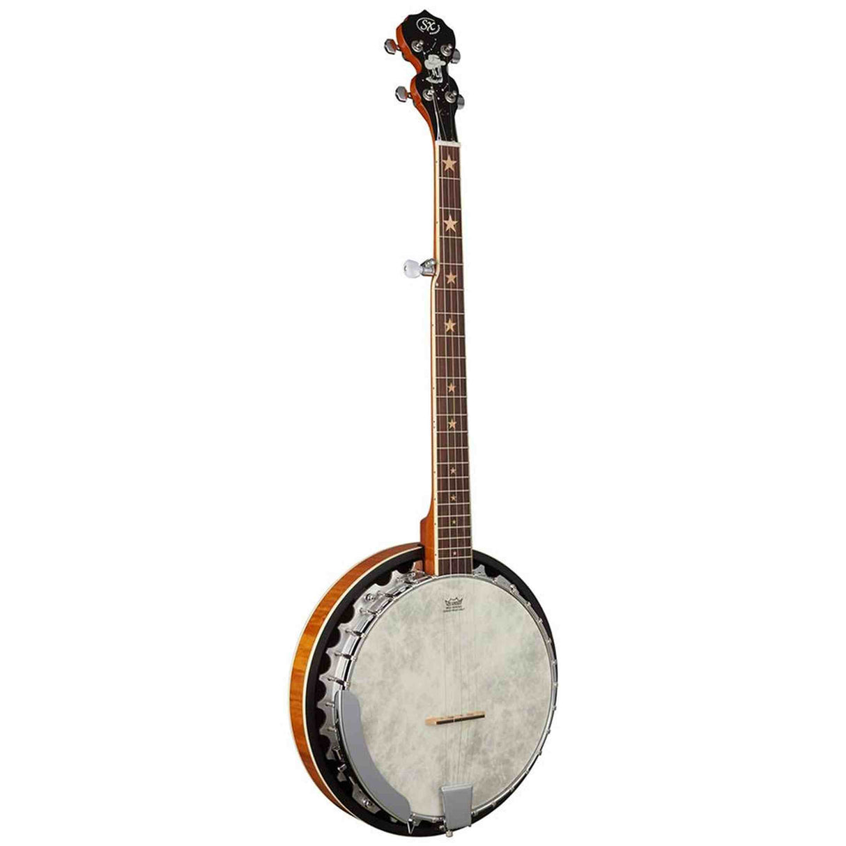 SX BJ565 5-Snarige Bluegrass Banjo 11 Inch Aluminium Rim met Remo Fiberskyn Vel en Gigbag