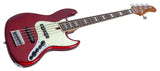 Sire V7N A5/CAR Marcus Miller 5-snarige Actieve Basgitaar Candy Apple Red met Elzen Body en Heritage-3 Preamp
